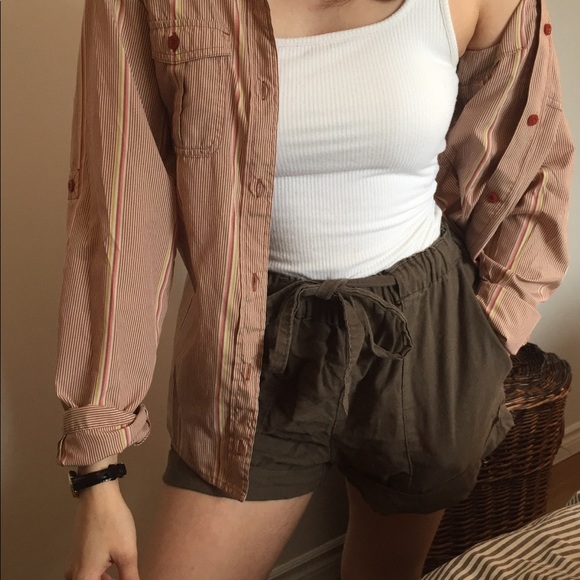 PATAGONIA stripped shirt burgundy pink button up - Picture 4 of 7